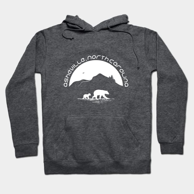 Momma Black Bear & Cubs - Asheville, NC - WO Purple 11 Hoodie by AVL Merch